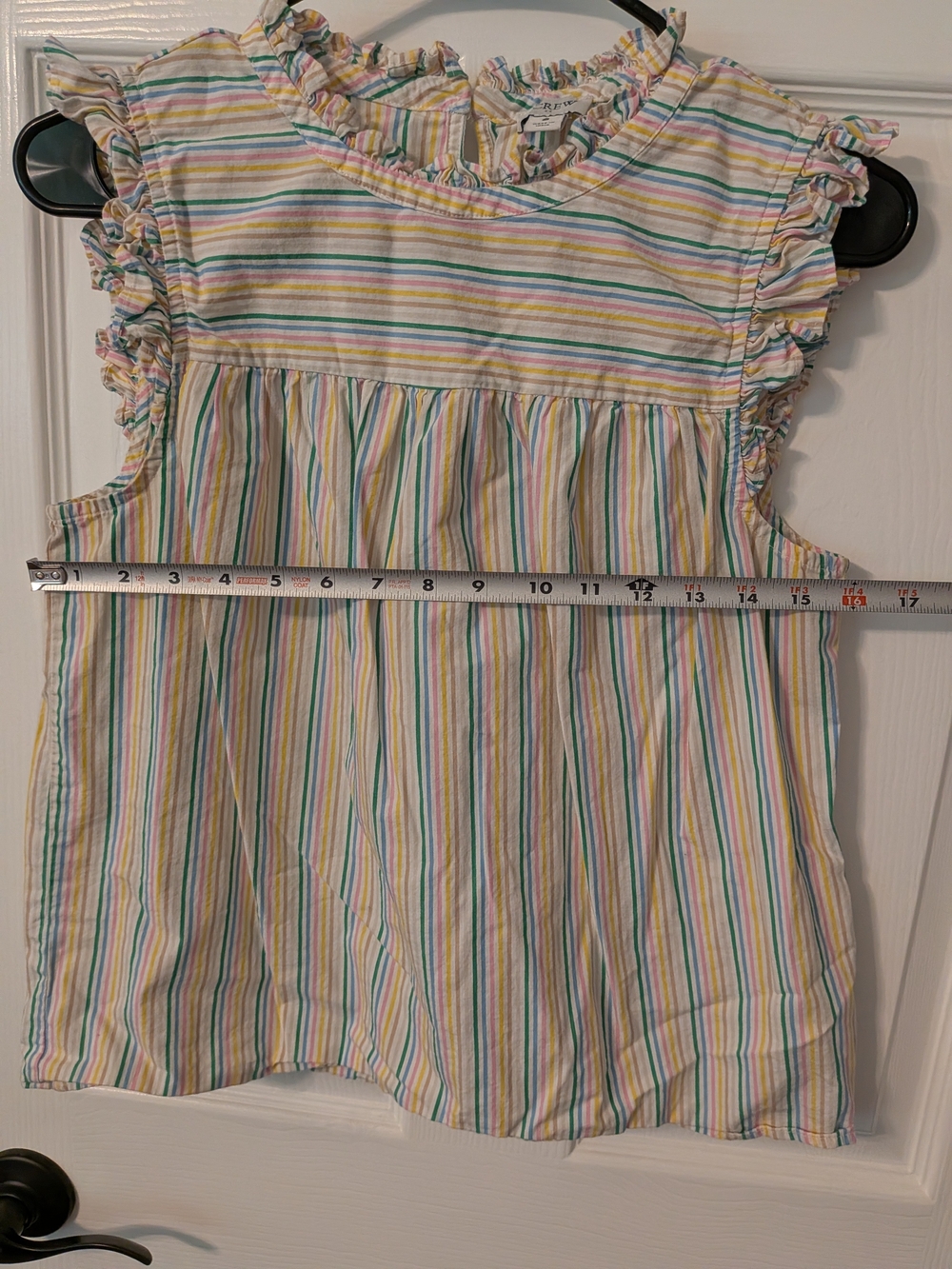Multi-Color Striped Ruffle Sleeve Top - Picture 7 of 7